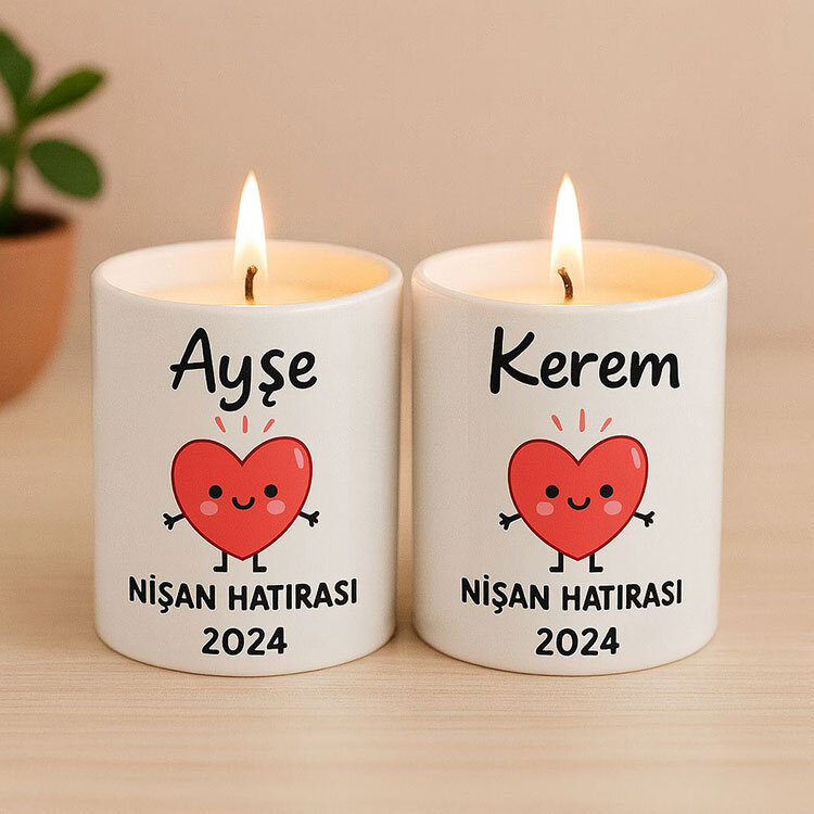 Süblimasyon Porselen Kulpsuz İkili Fincan Seti - 3