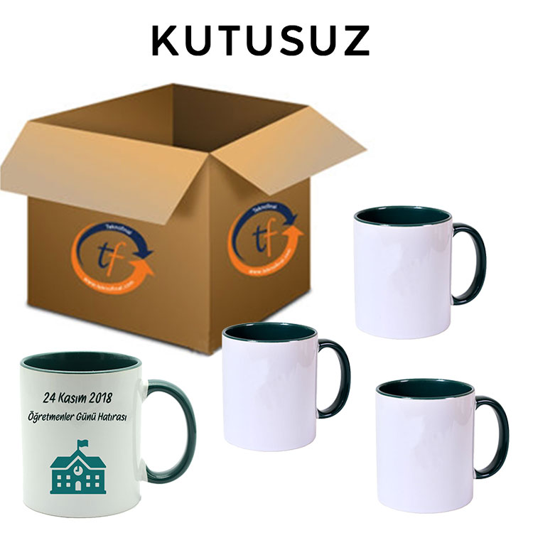 Süblimasyon Porselen Kulpu ve İçi Yeşil Kupa - 5