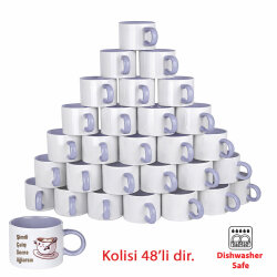 Süblimasyon Porselen Lila Motto Fincan - Koli - 1