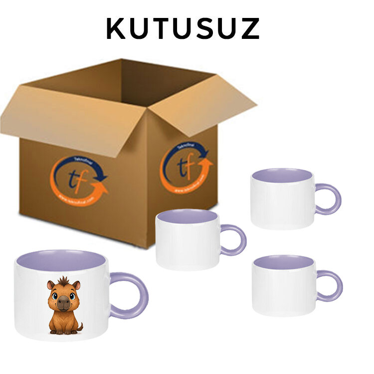 Süblimasyon Porselen Lila Motto Fincan - Koli - 4