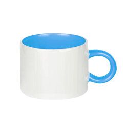 Süblimasyon Porselen Mavi Motto Fincan - Koli - 3