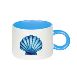 Süblimasyon Porselen Mavi Motto Fincan - Koli - 2