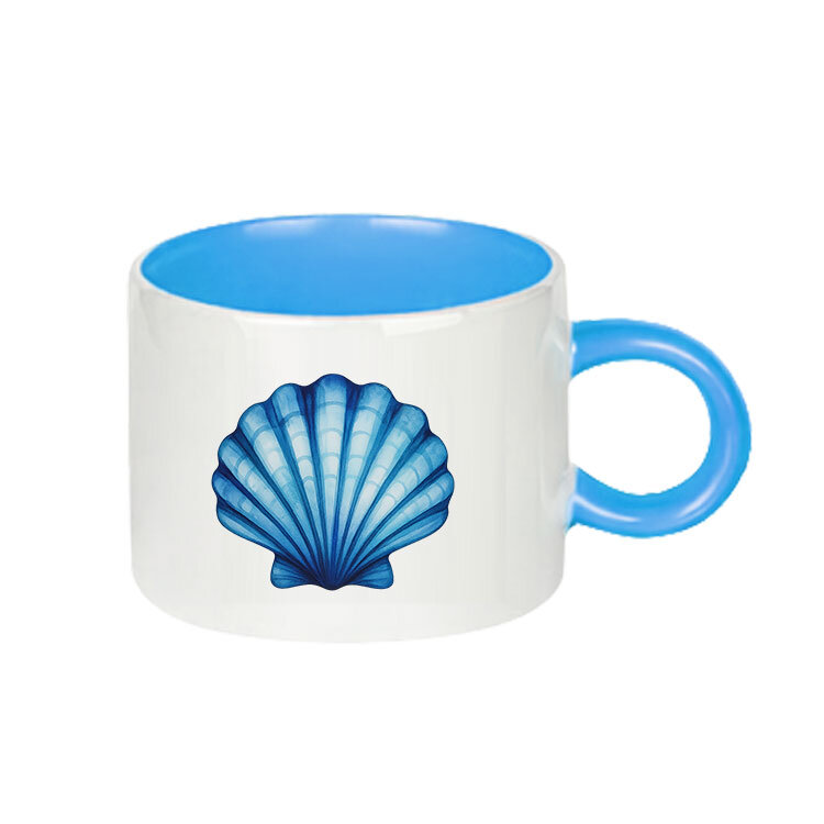 Süblimasyon Porselen Mavi Motto Fincan - Koli - 2