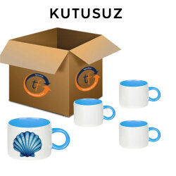 Süblimasyon Porselen Mavi Motto Fincan - Koli - 4