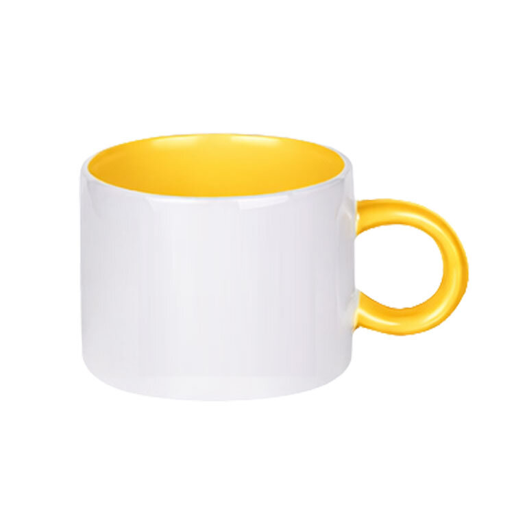 Süblimasyon Porselen Sarı Motto Fincan - Koli - 3