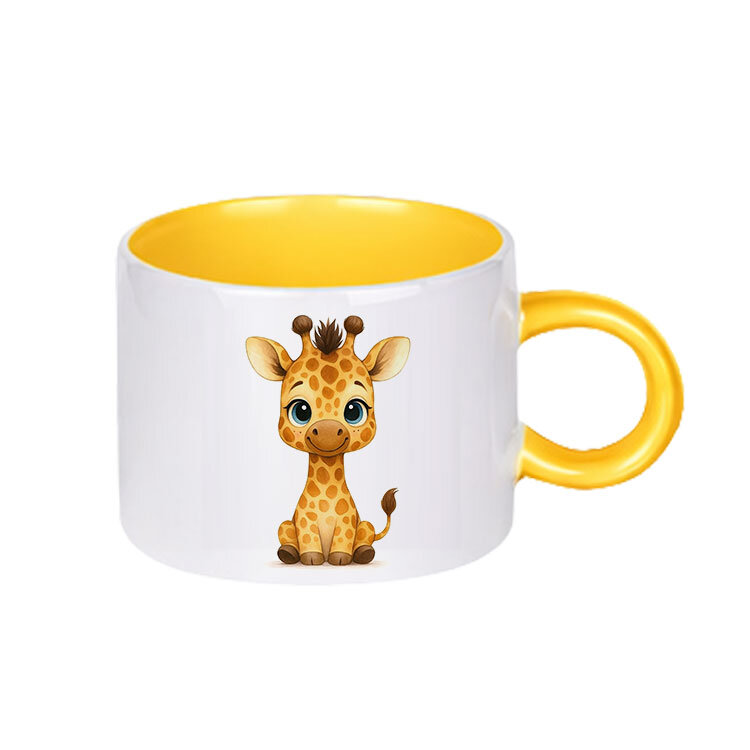 Süblimasyon Porselen Sarı Motto Fincan - Koli - 2