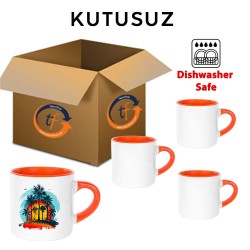 Süblimasyon Porselen Turuncu Nescafe Fincanı - Thumbnail