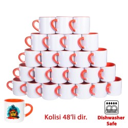 Süblimasyon Porselen Turuncu Nescafe Fincanı - Thumbnail