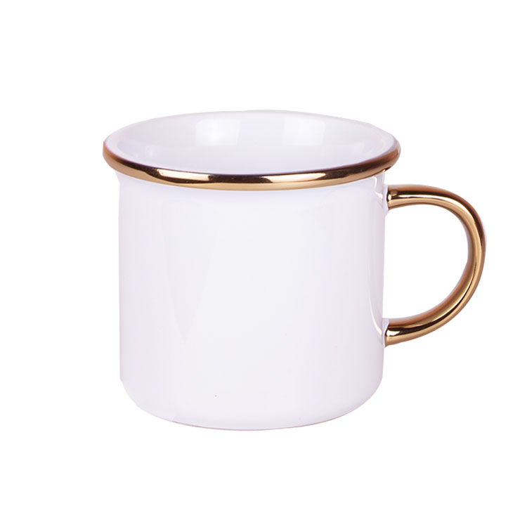 Süblimasyon Porselen Altın Yaldızlı Enamel Kupa Bardak - Kutulu - 3