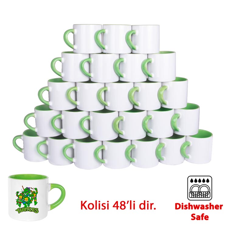 Süblimasyon Porselen Yeşil Nescafe Fincanı - 1
