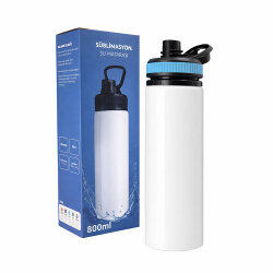 Süblimasyon Renkli Su Matarası - 800mlt - 11