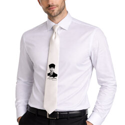 Süblimasyon Saten Beyaz Kravat - NobbyStar (1)