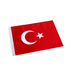 Süblimasyon Saten Beyaz & Türk Masa Bayrağı - Thumbnail