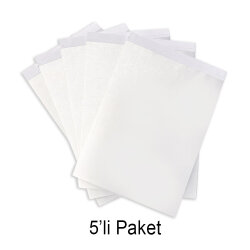 Süblimasyon Saten Beyaz & Türk Masa Bayrağı - 5'li Paket - 5