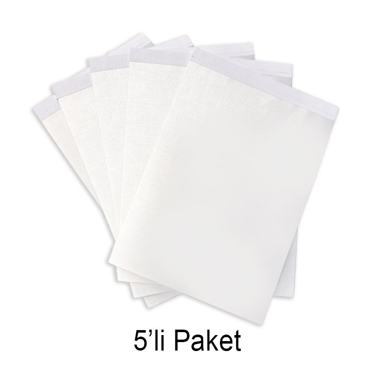 Süblimasyon Saten Beyaz & Türk Masa Bayrağı - 5'li Paket - 5