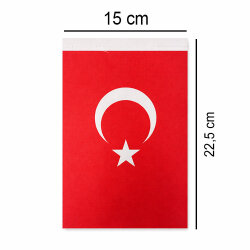 Süblimasyon Saten Beyaz & Türk Masa Bayrağı - 5'li Paket - 7