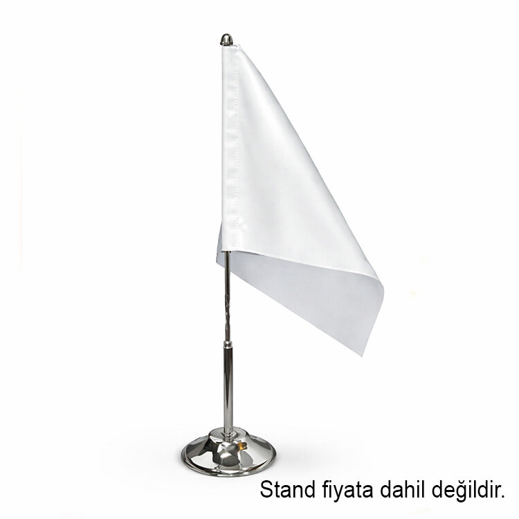 Süblimasyon Saten Beyaz & Türk Masa Bayrağı - 5'li Paket - 3