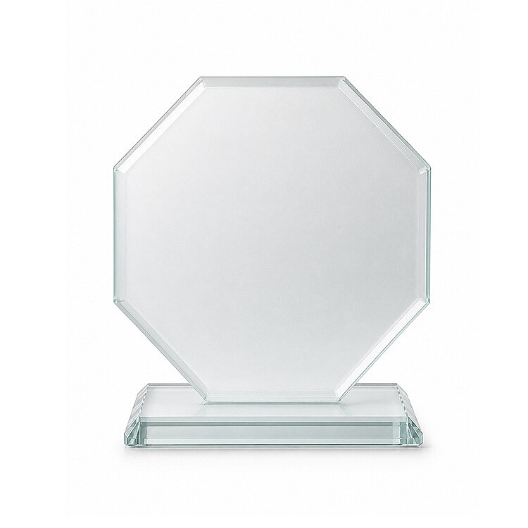 Süblimasyon Sekizgen Kristal Cam Plaket - 1