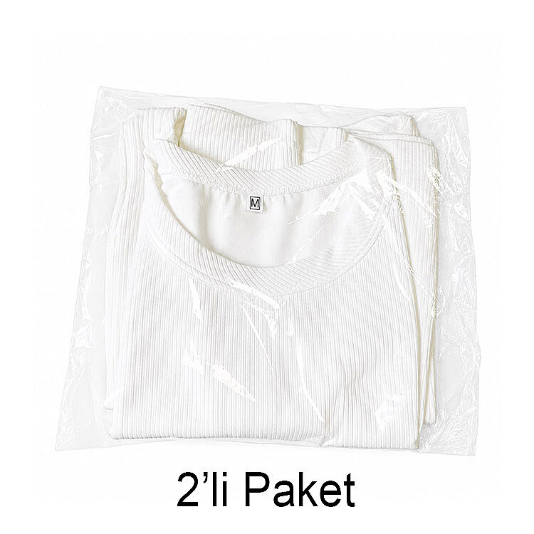 Süblimasyon Sıfır Kol Fitilli Crop Bluz - 2'li Paket - 4