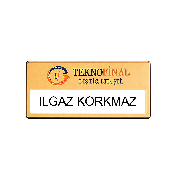 Süblimasyon Sürgülü Dikdörtgen Metal Yaka Kartı İsimliği - 10'lu Paket - 2