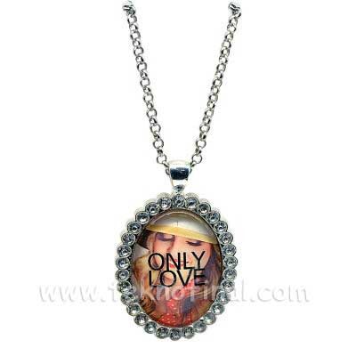 Sublimasyon Oval Silver - Gümüş Metal Kolye - 1
