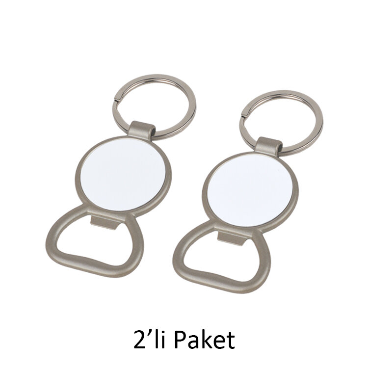 Süblimasyon Tek Taraflı Mat Metal Açacaklı Anahtarlık - 2'li Paket - 1