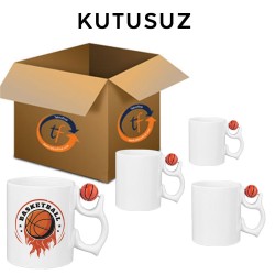 Süblimasyon Basketbol Toplu Porselen Beyaz Kupa Bardak - 6