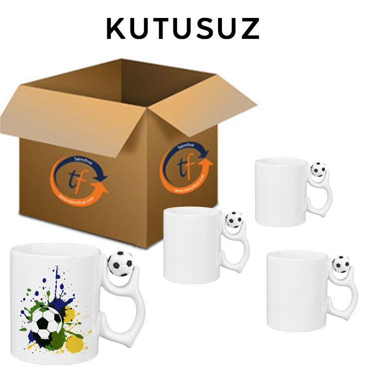 Süblimasyon Futbol Toplu Porselen Beyaz Kupa Bardak - 6