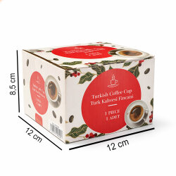 Tekli Süblimasyon İthal Türk Kahvesi Fincanı - Beyaz - 5