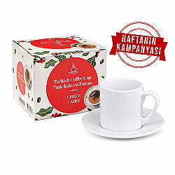 Tekli Süblimasyon İthal Türk Kahvesi Fincanı - Beyaz - NobbyStar