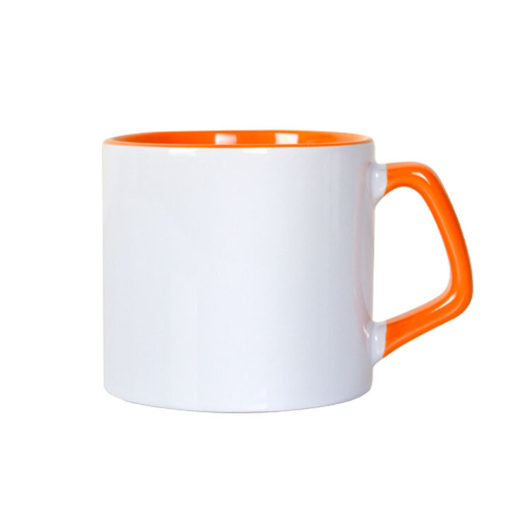 Süblimasyon Afili Turuncu Porselen Kupa Bardak - Kutulu - 3