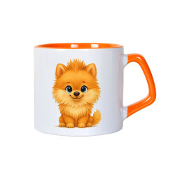 Süblimasyon Turuncu Afili Porselen Kupa Bardak - Kutulu - NobbyStar (1)