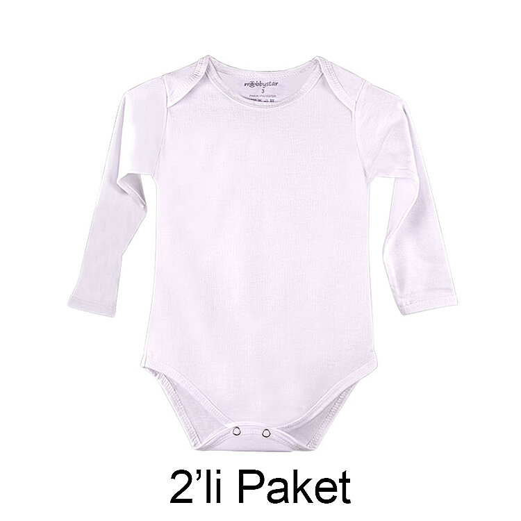Süblimasyon Uzun Kol Bebek Zıbını - 2'li Paket - 1