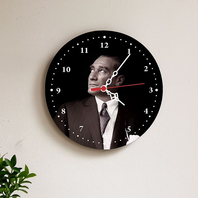Süblimasyon Yuvarlak Metal Büyük Saat - 29cm - 3