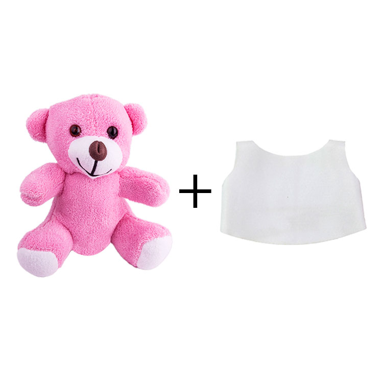 Sublimation Plush Pink Teddy Bear