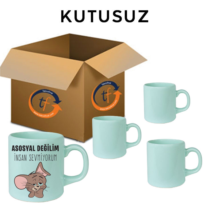 Süblimayon Yeşil Seramik Kupa Bardak - Koli - 1