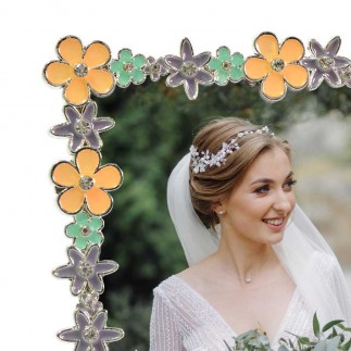 Swarovski Taşlı 10x15 Çiçek Çerçeve - 2