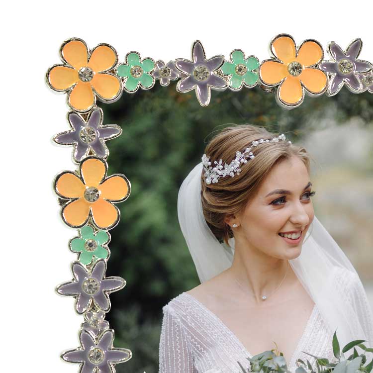 Swarovski Taşlı 10x15 Çiçek Çerçeve - 2