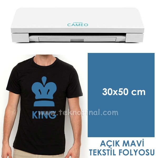 Eco Pu Açık Mavi Tekstil Folyosu - 30x50cm - 1