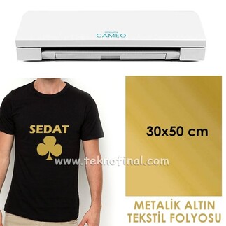 Metalik Gold - Altın Tekstil Folyosu (30x50) - Thumbnail