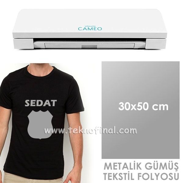 Metalik Silver - Gümüş Tekstil Folyosu (30x50) - 1