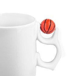 Süblimasyon Basketbol Toplu Porselen Beyaz Kupa Bardak - Kutulu - Thumbnail