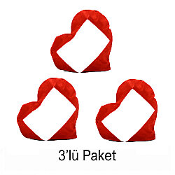 Toptan Süblimasyon Yatay Kırmızı Kalp Yastık Kılıfı - 3’lü Paket - NobbyStar