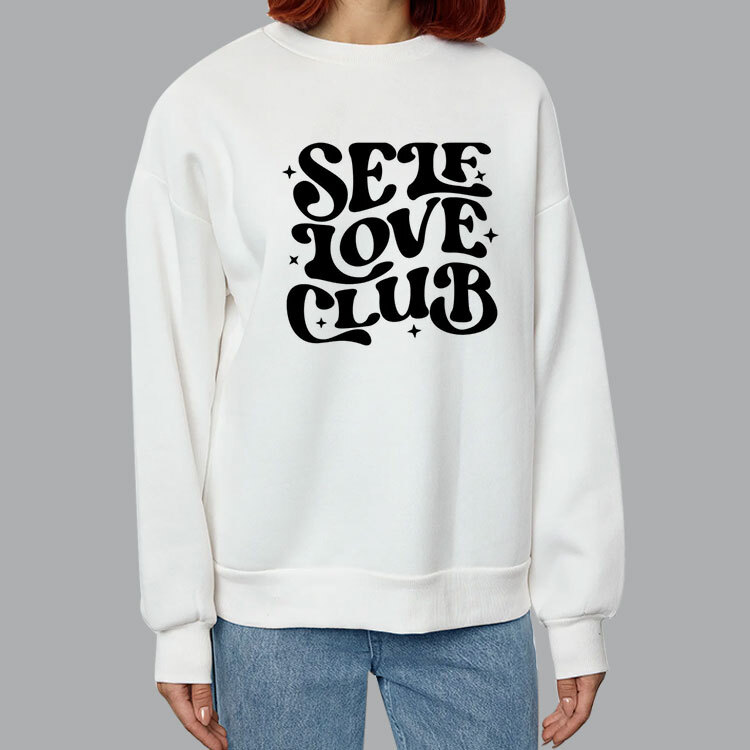 Unisex Beyaz Bisiklet Yaka Sweatshirt - 2