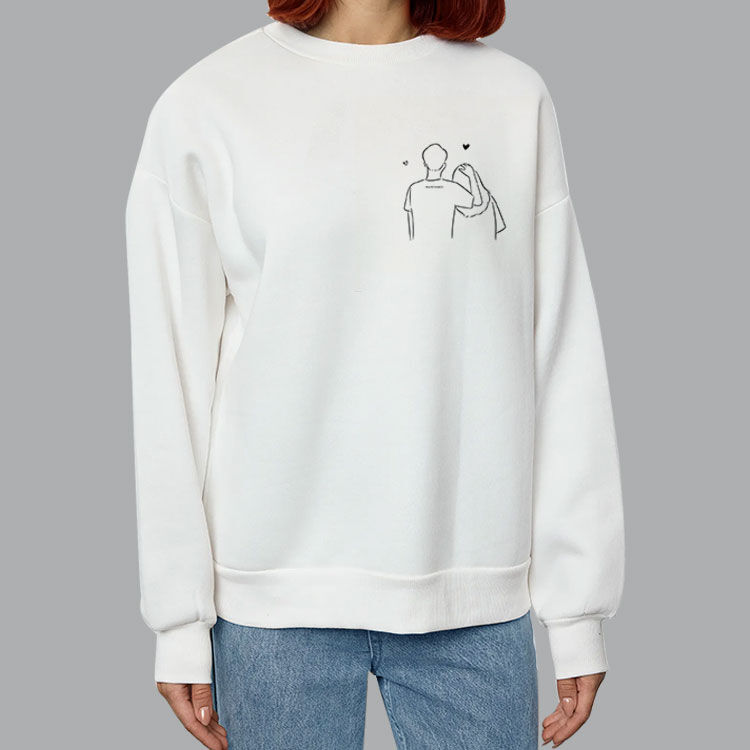 Unisex Beyaz Bisiklet Yaka Sweatshirt - 6