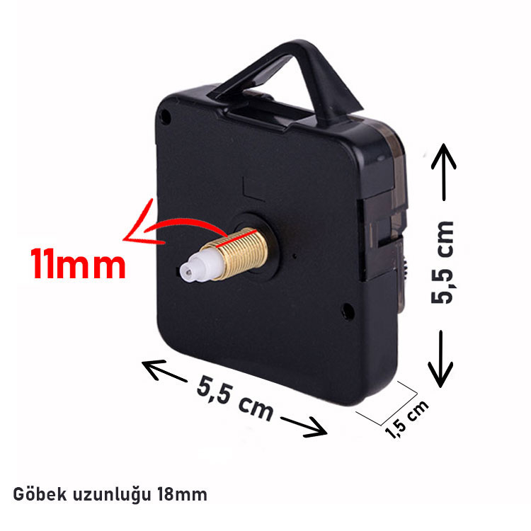 Uzun Shaftlı Saat Mekanizması 11 mm Shaft Uzunluğu - 1