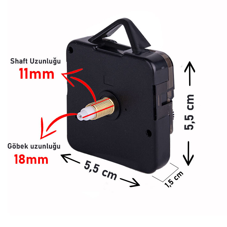 Uzun Shaftlı Saat Mekanizması 11 mm Shaft Uzunluğu - 1