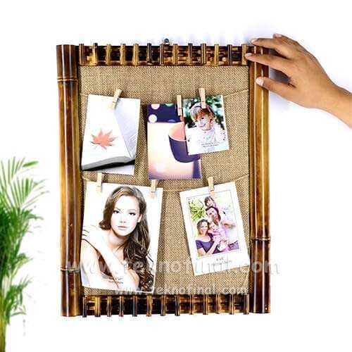 Bamboo Multiple Photo Frame with String and Latch