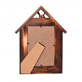 Wooden Bamboo House-Shaped Photo Frame 10x15 - Thumbnail