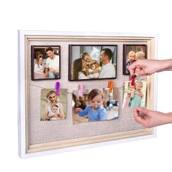Wooden DIY Magnetic Photo Frame with String and Latch 34x44 cm - Thumbnail